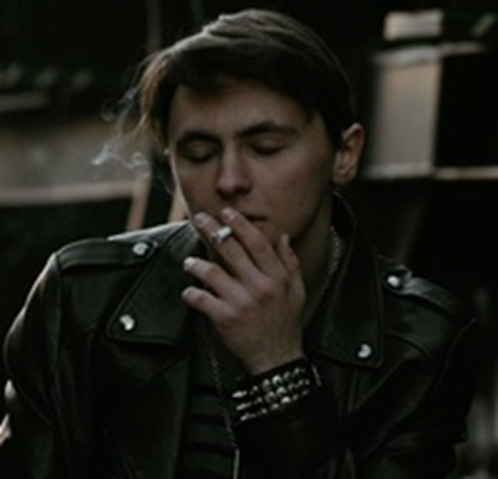 Black leather motorcycle smoke — 56