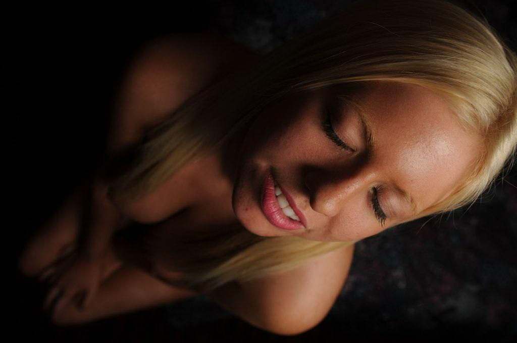 Blonde cheerleader posing and masturbating — 15